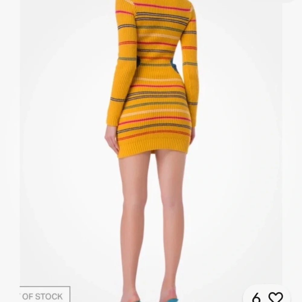Staud seaway knit mini Striped‎ Yellow Knit Dress size small